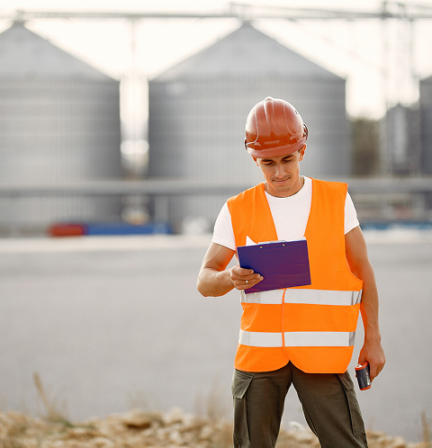 GrainSmart team member on site