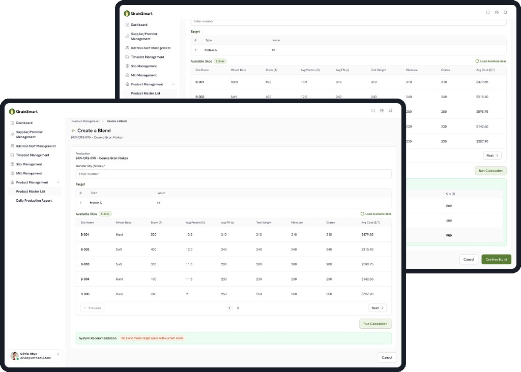 AI blend creation and system recommendations